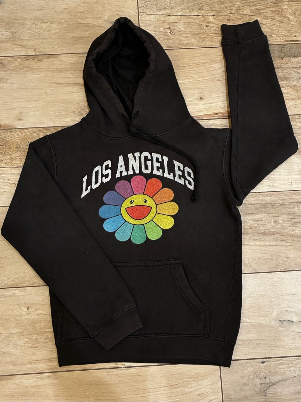 Delta Fleece Black Pullover hoodie with Branded Neck Label graphic print logo